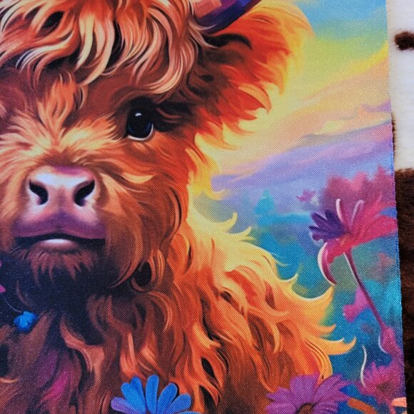 Baby Highland Cow Floral Computer Non Slip Custom Mouse Pad Handmade - Picture 3 of 10